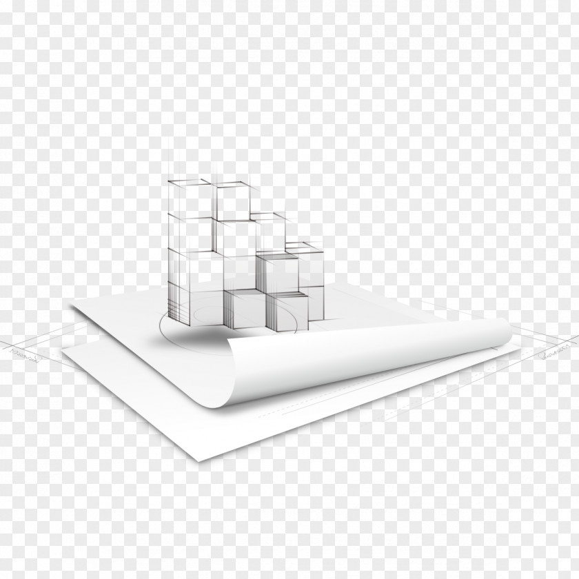 Cube Painted Architectural Drawings Architecture Building Pattern PNG