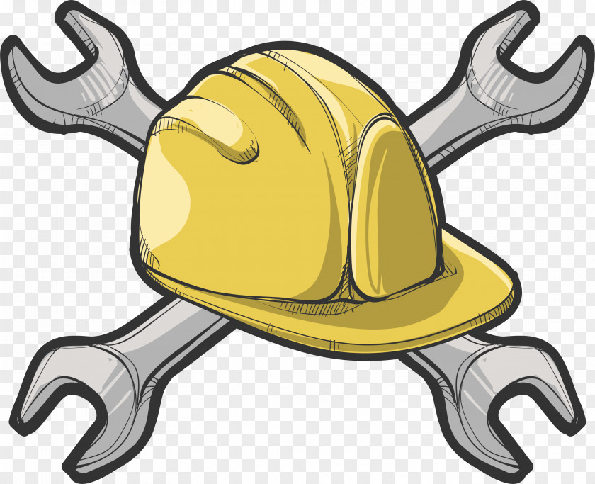 Hand Painted Yellow Helmet Download Clip Art PNG