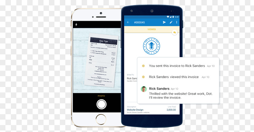 Small Fresh Smartphone Mobile Phones Invoice Service FreshBooks PNG