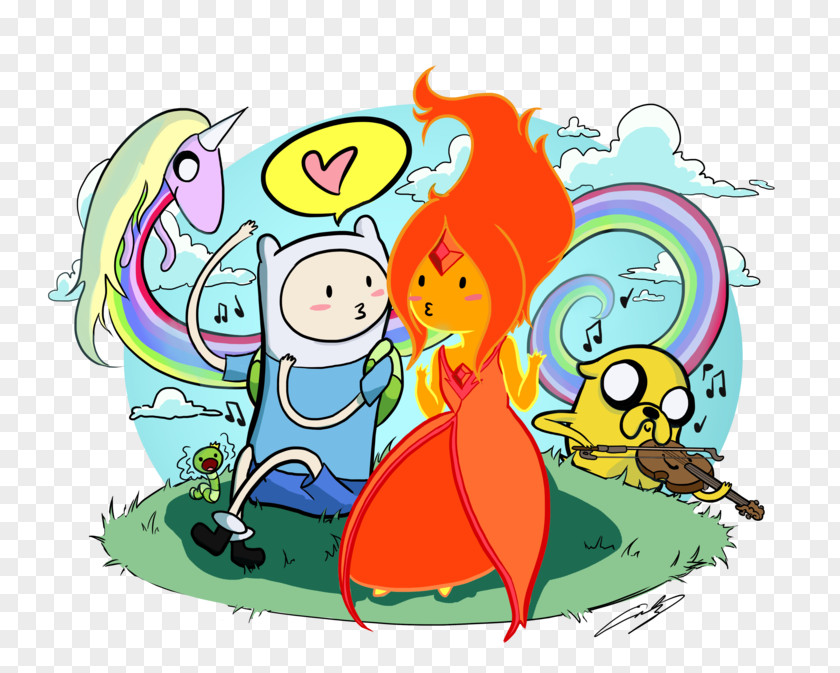 Fin Ve Cake Finn The Human Flame Princess Marceline Vampire Queen Jake Dog Character PNG