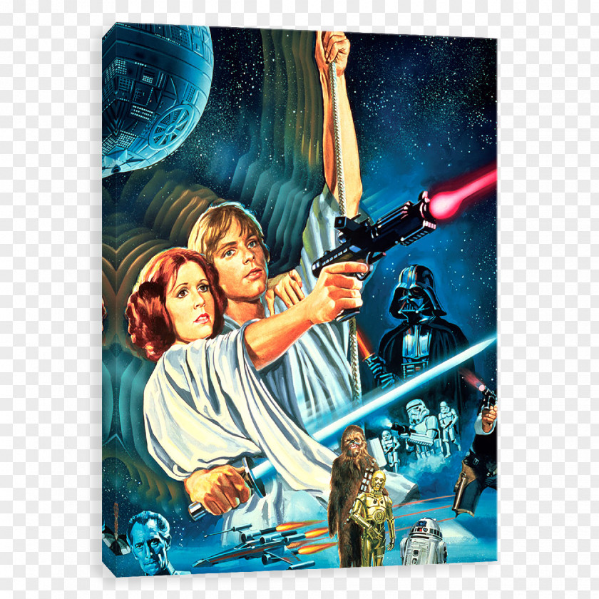 Old Movie Star Film Poster Luke Skywalker Wars Mural PNG