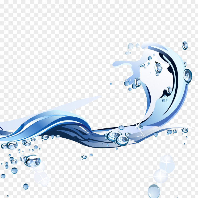 Vector Waves And Water Droplets Euclidean PNG