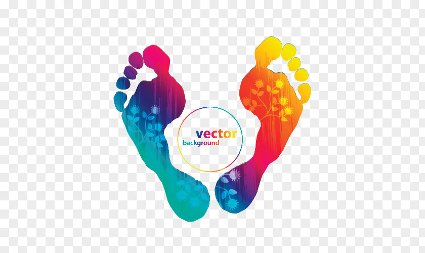 Colorful Footprints Creative Footprint PNG
