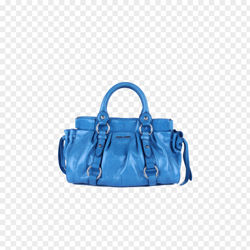 Miu Tote Bag Handbag Cobalt Blue Leather Messenger Bags PNG