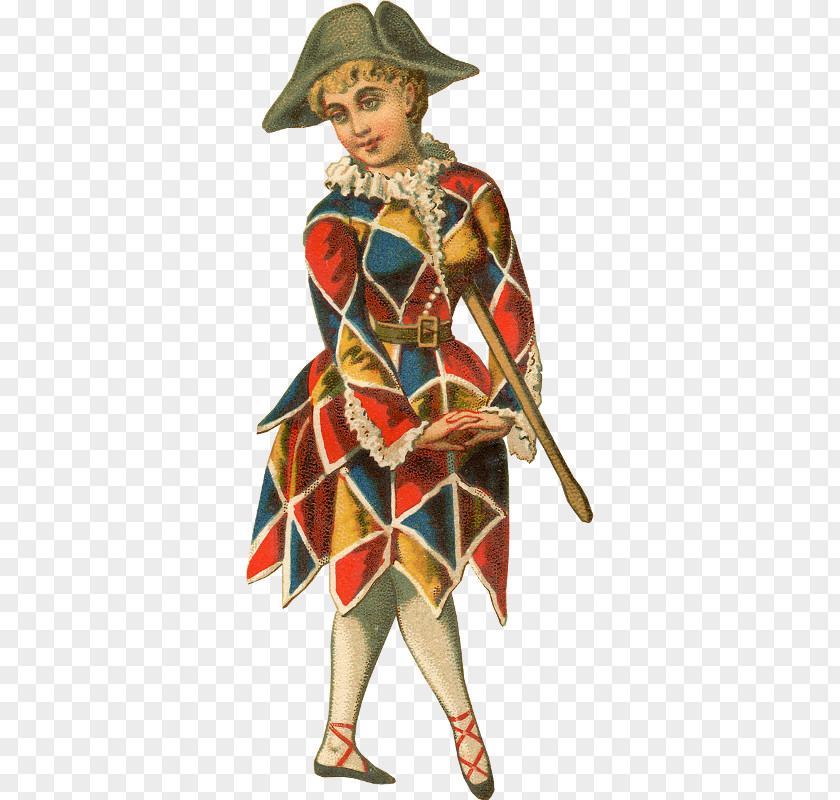 Post Everlasting Clown Girl Harlequin Klovn Costume Illustration PNG