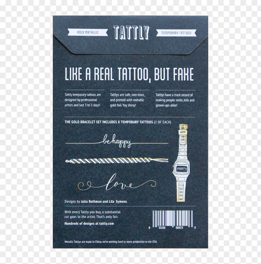 Rifle-paper-co Tattly Tattoo Artist Gold PNG