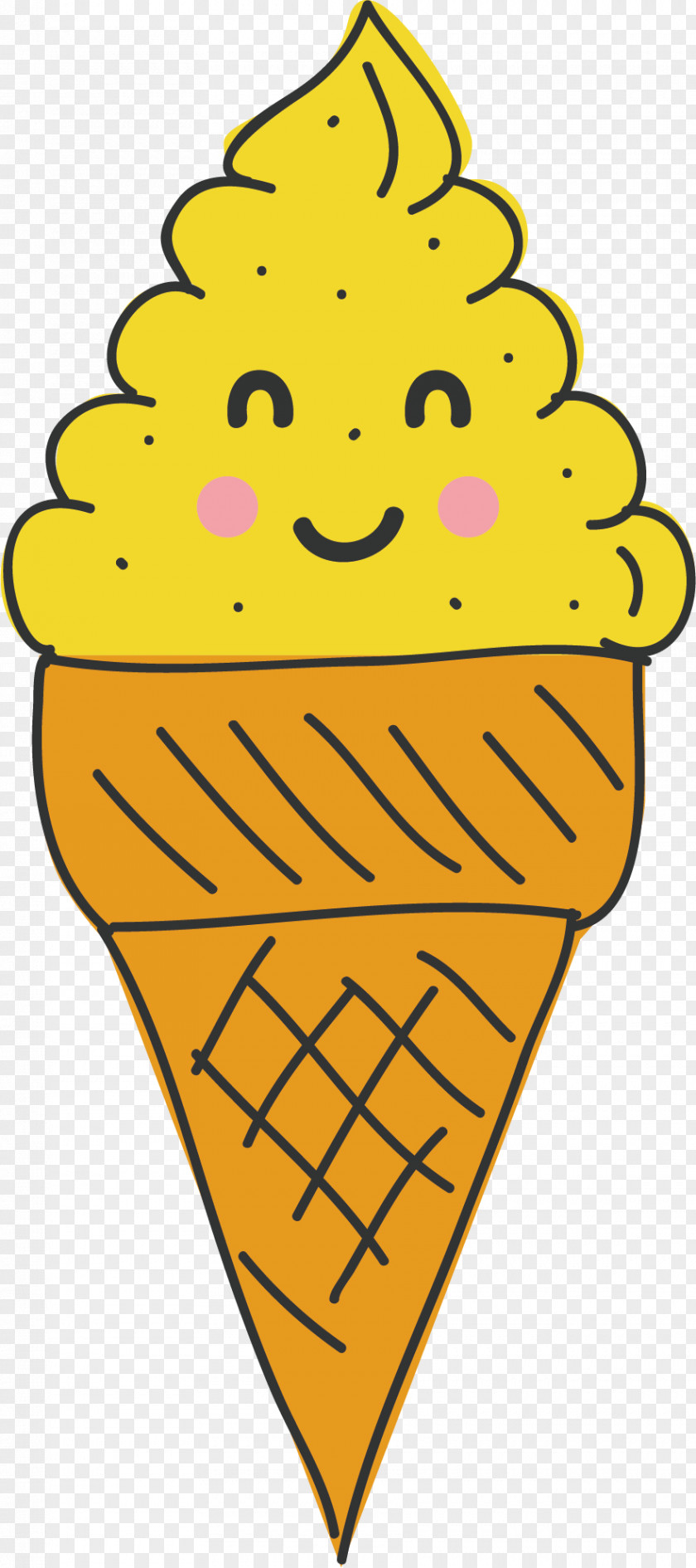 Vector Yellow Ice Cream Biscuit Roll PNG
