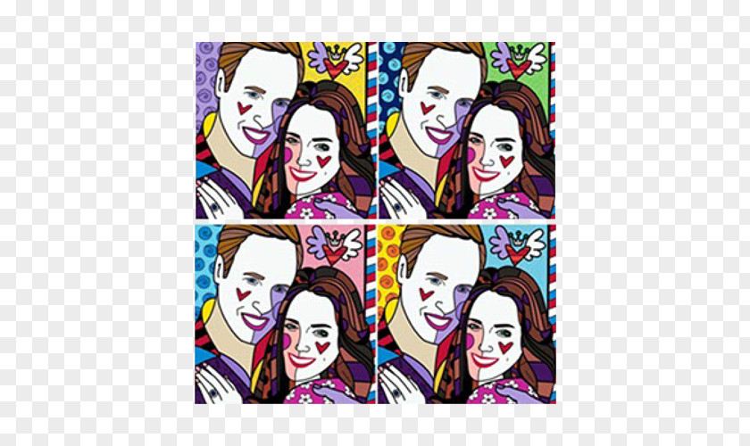 Clown Wedding Of Prince William And Catherine Middleton Portrait Font PNG