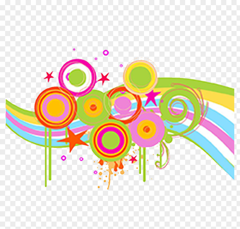 Colorful Rainbow Lollipop Circle Clip Art PNG