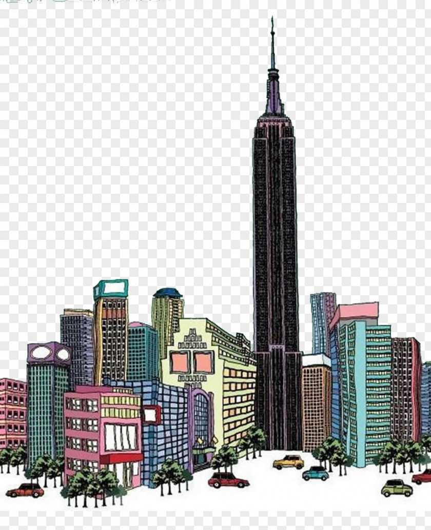Empire State Building, United States Comics Illustration PNG