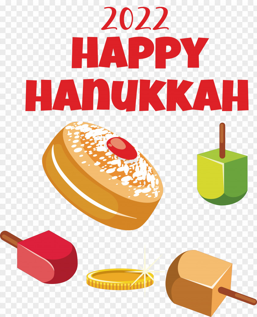 Happy Hanukkah Lighting Dreidel Sufganiyot PNG