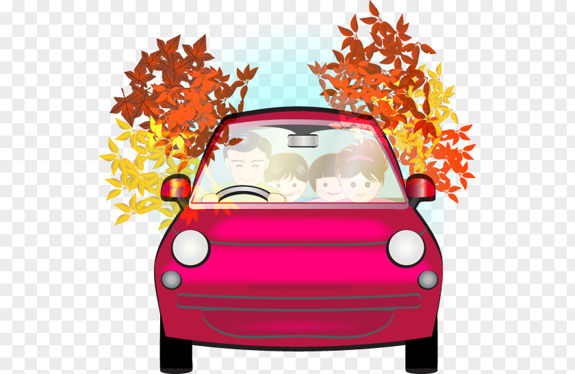 Leisure Car Family Autumn. PNG