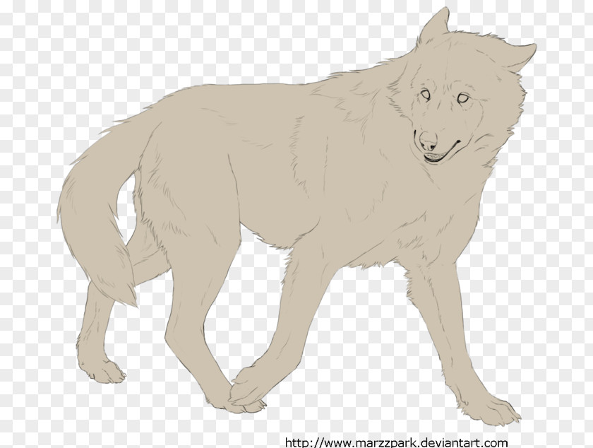 Lovely Text Wolf Walking African Wild Dog Line Art Drawing PNG