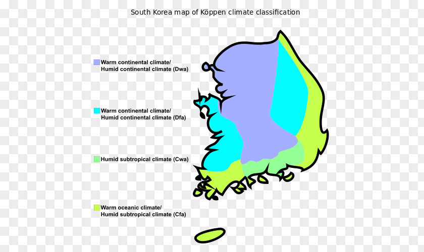 Map South Korea North Köppen Climate Classification PNG