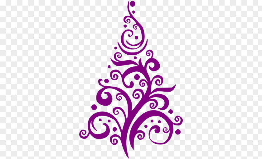 Purple Christmas Card Tree PNG