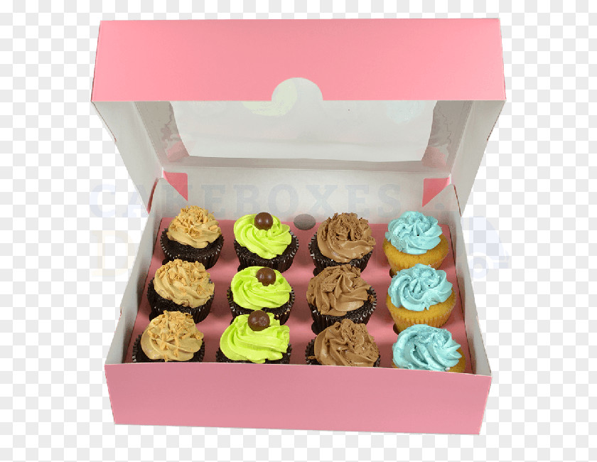 PINK CAKE Petit Four Cupcake Window Box Bakery PNG