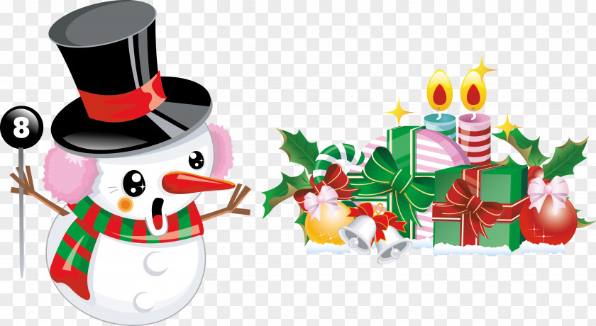 New Years Day Christmas Tree Santa Claus Snowman PNG