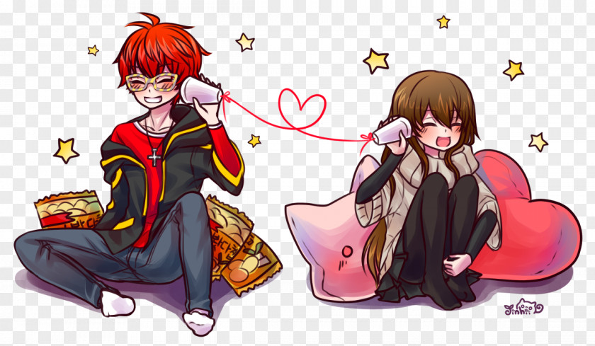 Red String Mystic Messenger Fan Art 0 Otome Game PNG
