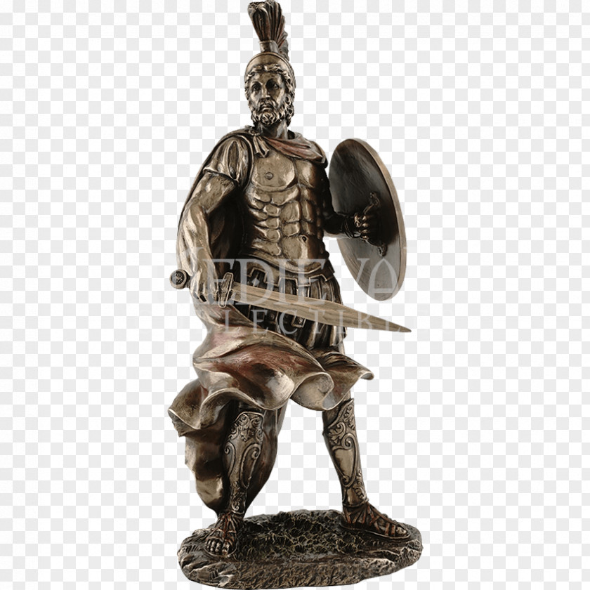 Roman Soldier Statue Bronze Sculpture Battle Of Marathon Figurine PNG