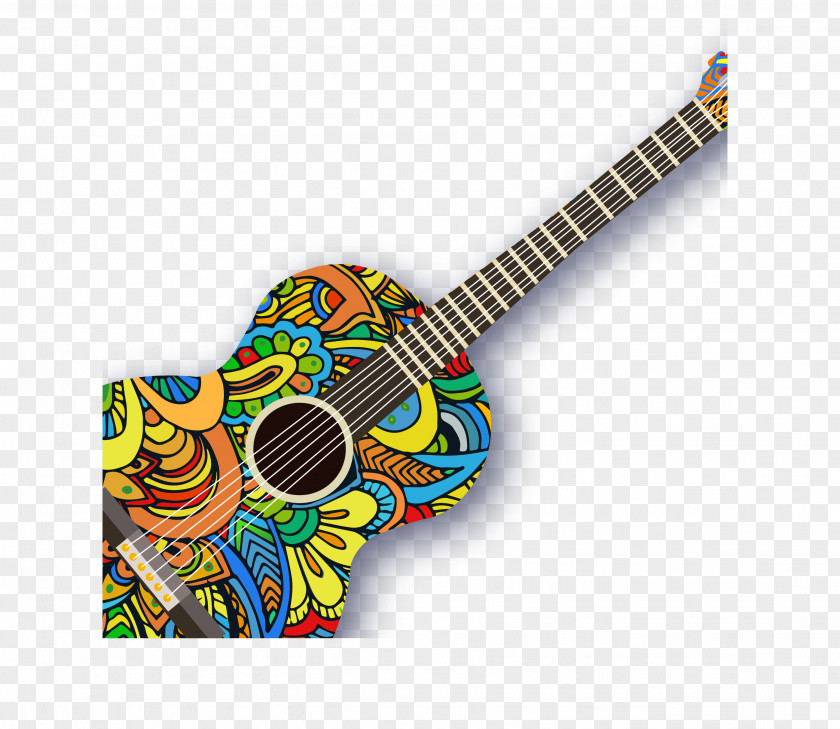 Creative Pattern Guitar Vector Acoustic Ukulele PNG