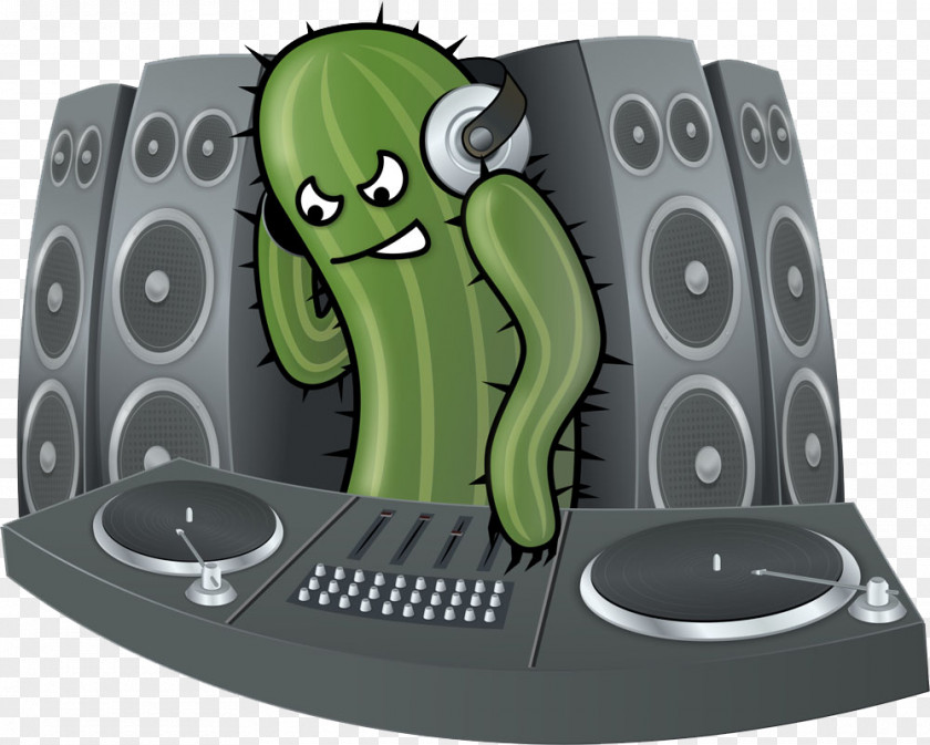 DJing Cactus Disc Jockey Cactaceae DJ Mixer Clip Art PNG