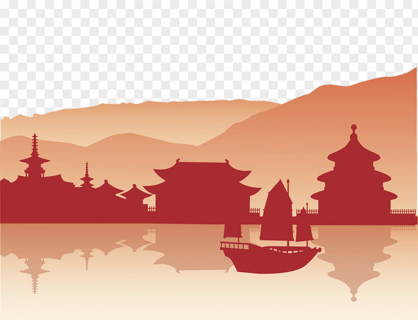 Red Temple Silhouette PNG