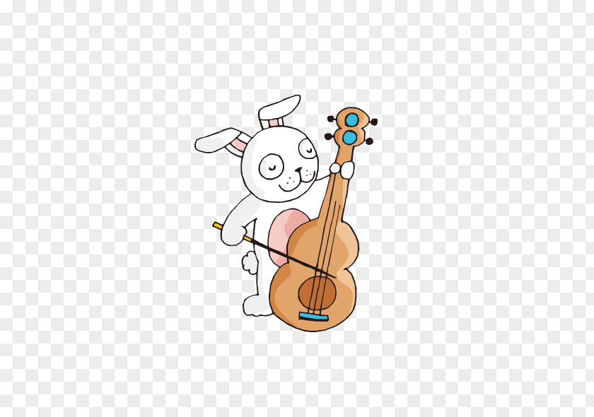 White Rabbit Cello Animal PNG