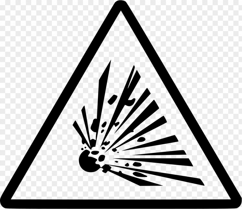 Explosion Hazard Explosive Material Warning Sign PNG