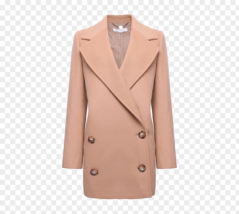 Stella McCartney Camel Coat Overcoat Designer PNG