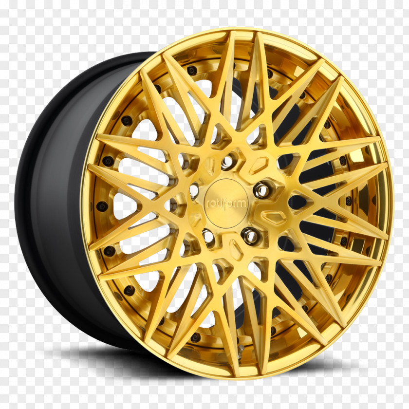 Brushed Gold Car Rim Import Wheels Forging Porsche PNG