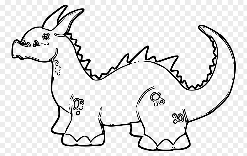 Dragon Coloring Book Black And White Drawing Clip Art PNG