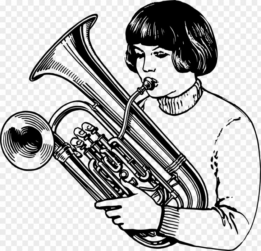 Trumpet Cornet Double Bell Euphonium Baritone Horn Clip Art PNG