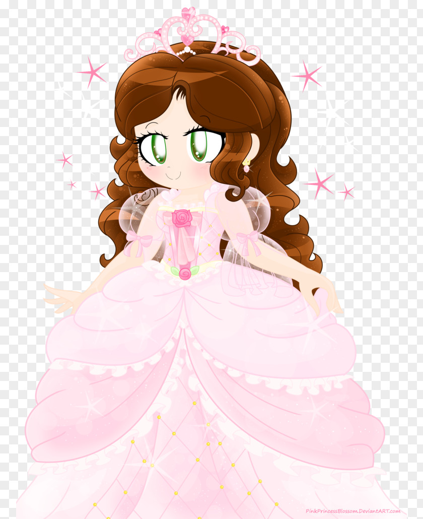 Fairy Brown Hair Pink M Doll PNG