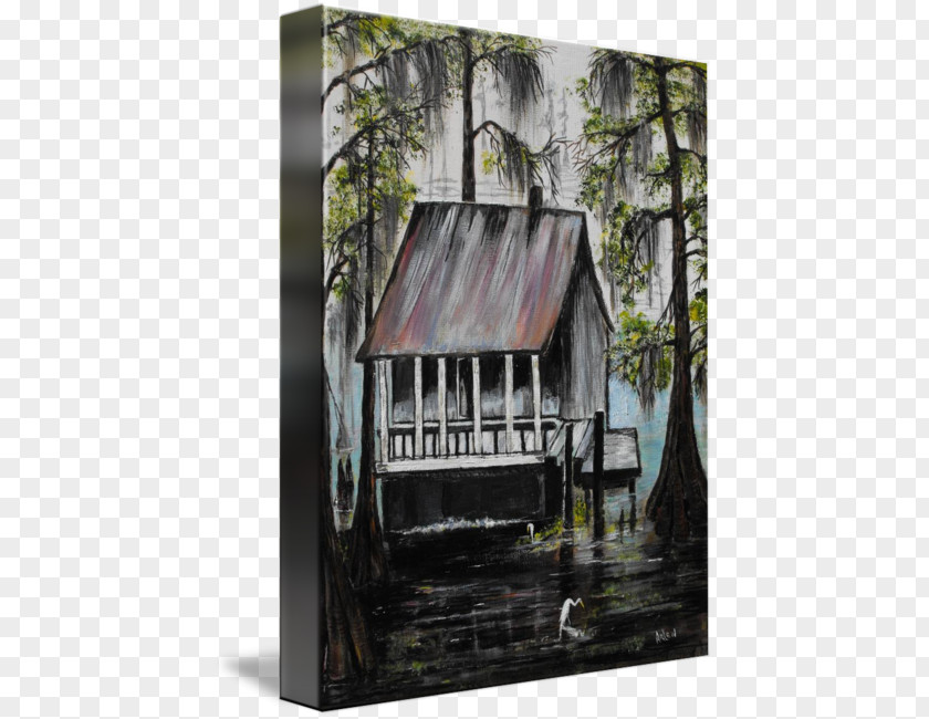 Gone Fishing Painting Bayou Picture Frames Gallery Wrap Canvas PNG