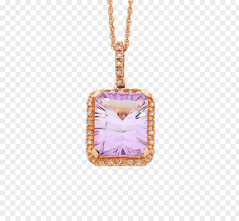Amethyst Pearl Pendant Necklace Locket Purple Chain PNG