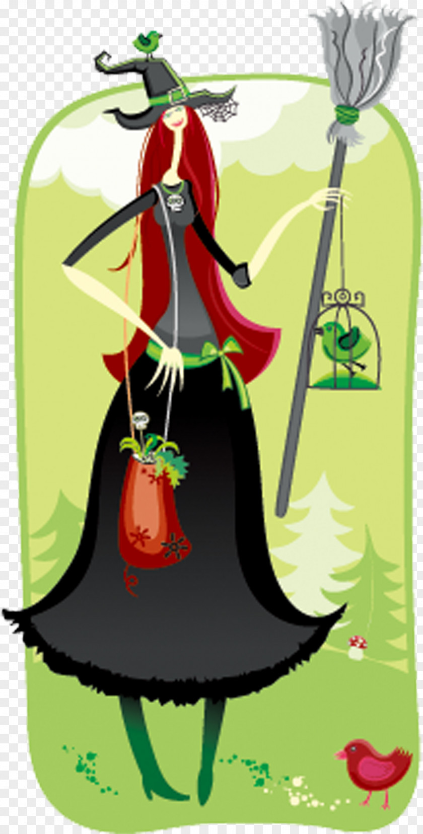Cartoon Witch Stock Illustration PNG
