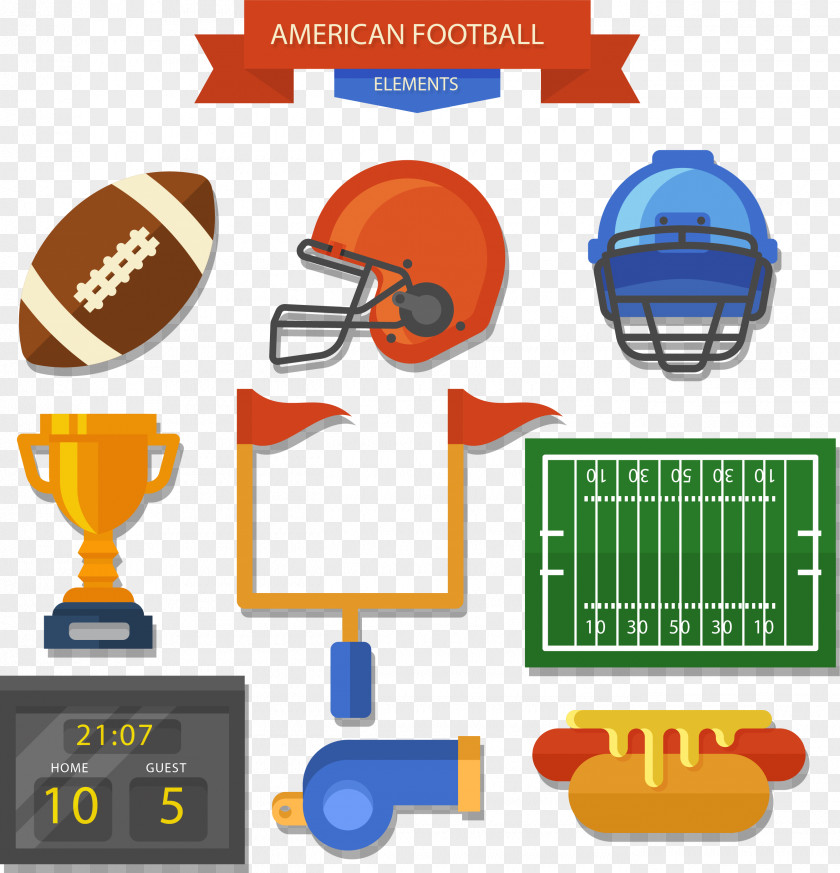 Football Cartoon Icon American Helmet Rugby Euclidean Vector PNG