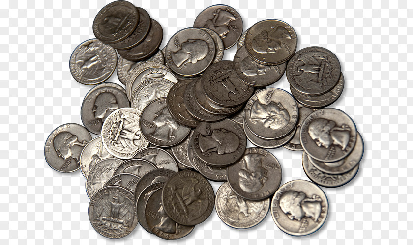 Silver Coins Coin Junk Quarter PNG