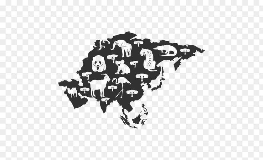 Stencil Ink World Map PNG