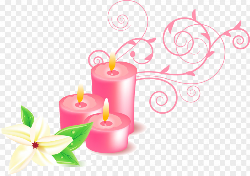 Spring Flowers Candle Home Page Clip Art PNG