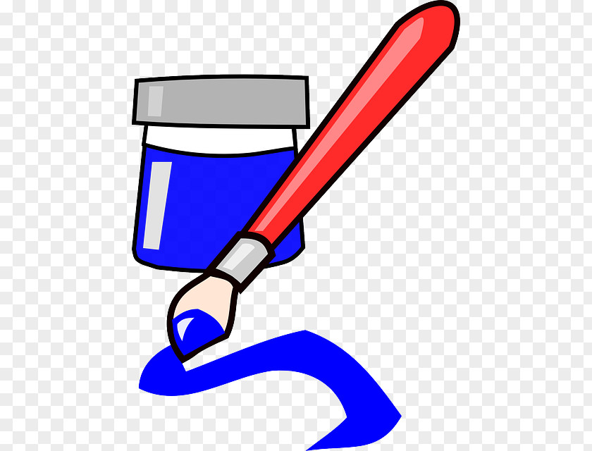 Blue Ink Paintbrush Clip Art PNG