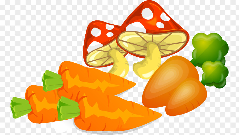 Carrots And Mushrooms Vector Material Mushroom Child PNG