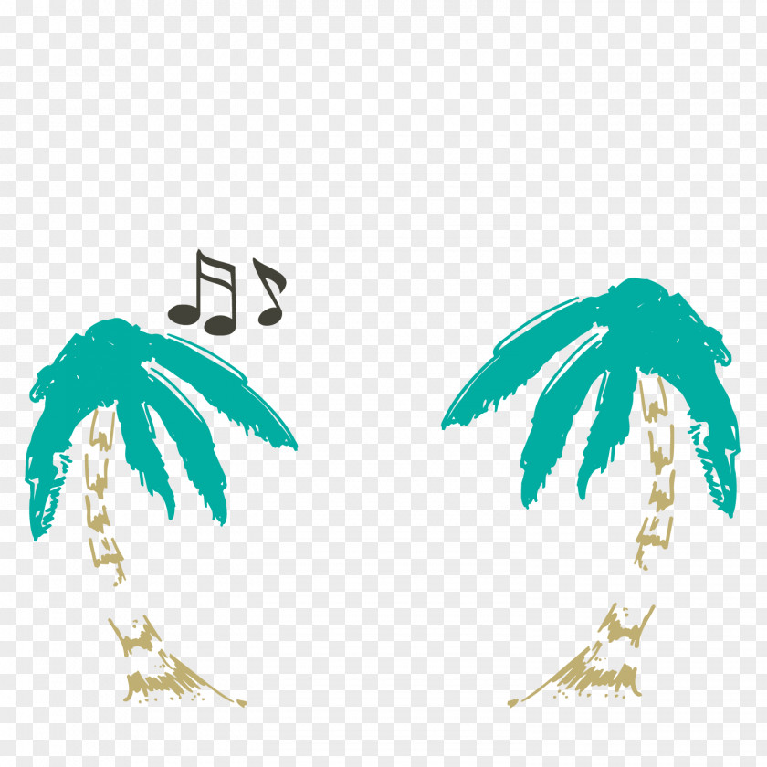 Coconut Tree Vector Hand Painted Illustration PNG