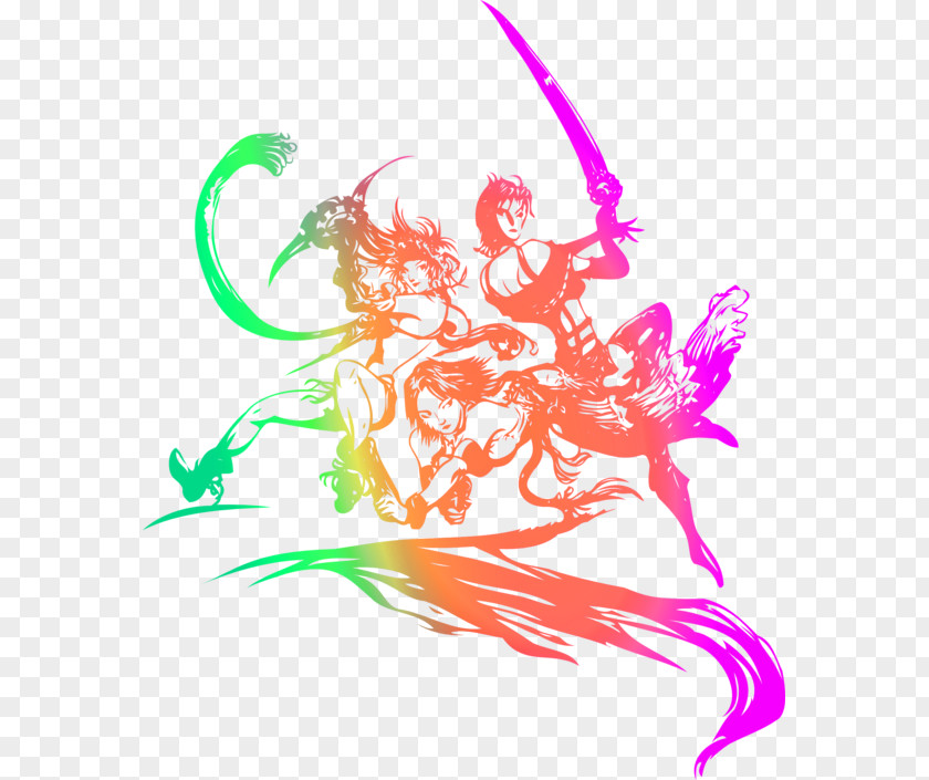 Colorful Cartoon Female Warrior Decoration Pattern Final Fantasy X-2 X/X-2 HD Remaster XV XIII-2 PNG
