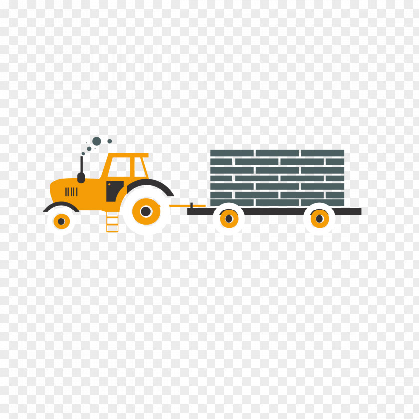 Vector Cartoon Car Pull Bricks PNG