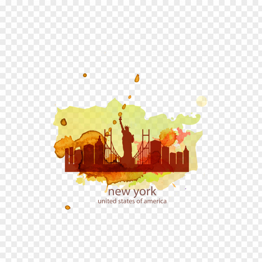 Free Goddess To Pull New York City Watercolor Painting Illustration PNG