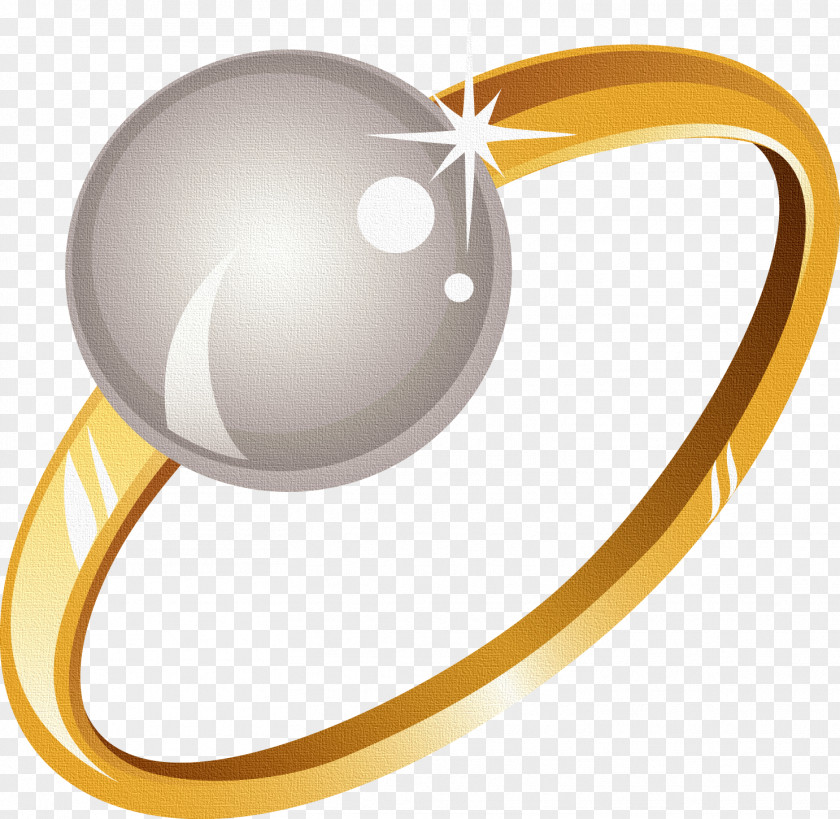 Gold Ring Wedding Pearl PNG