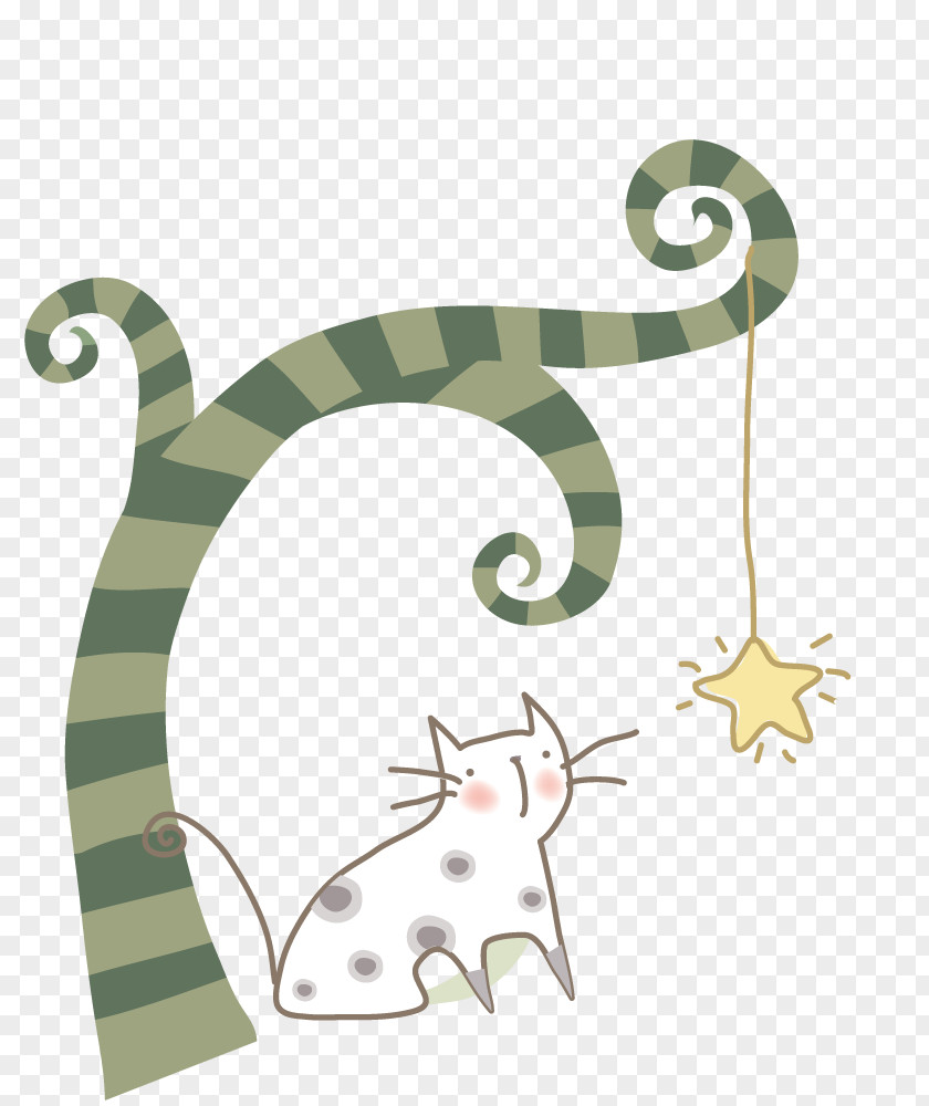 Stars Chandelier Cat Cartoon Tree Illustration PNG