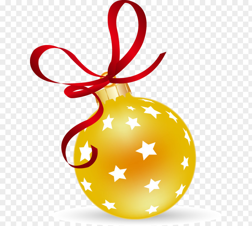 Hand Drawn Ribbon Ball Gold Stars PNG