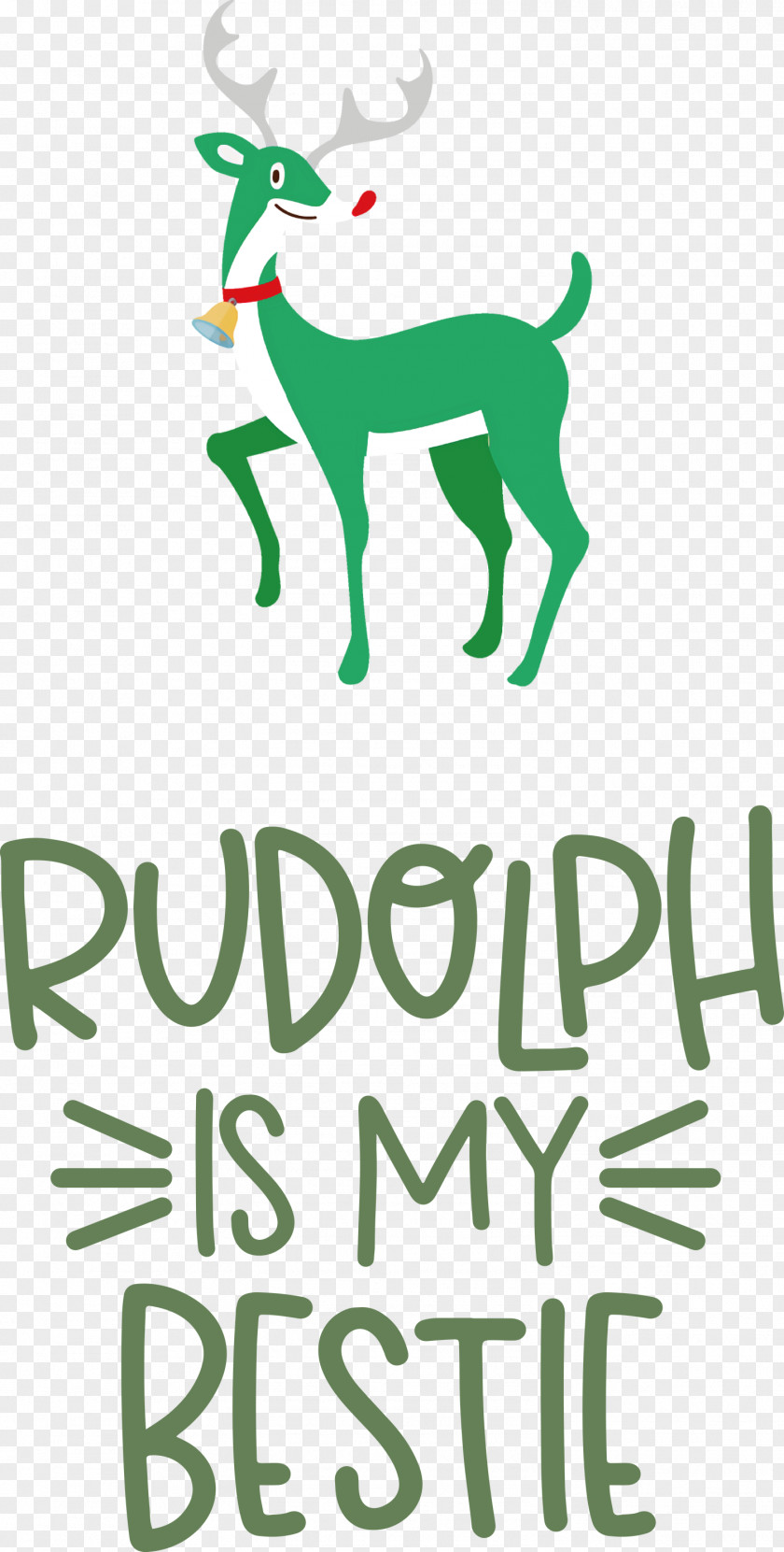 Rudolph Is My Bestie Deer PNG